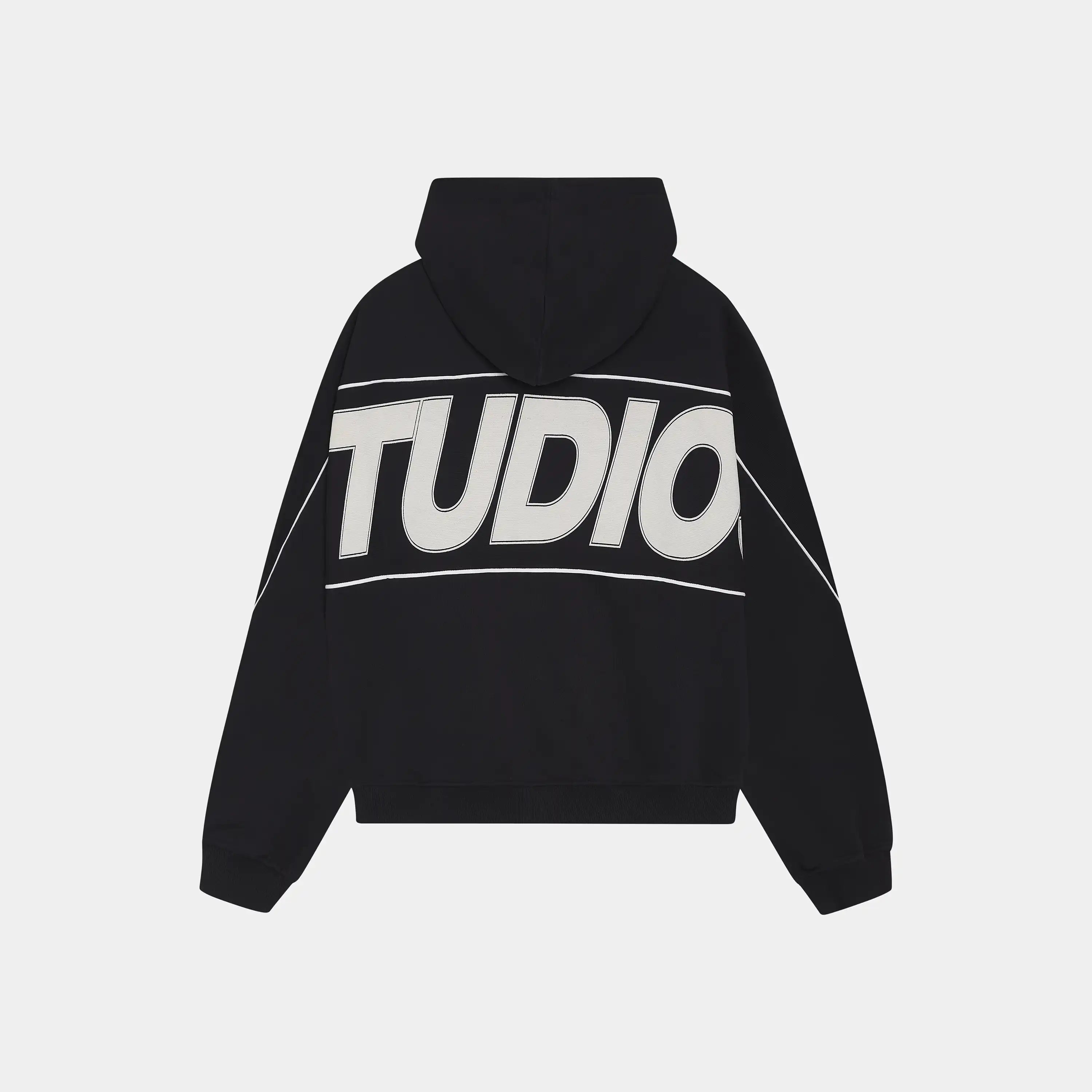 Crossline Black Oversized Hoodie