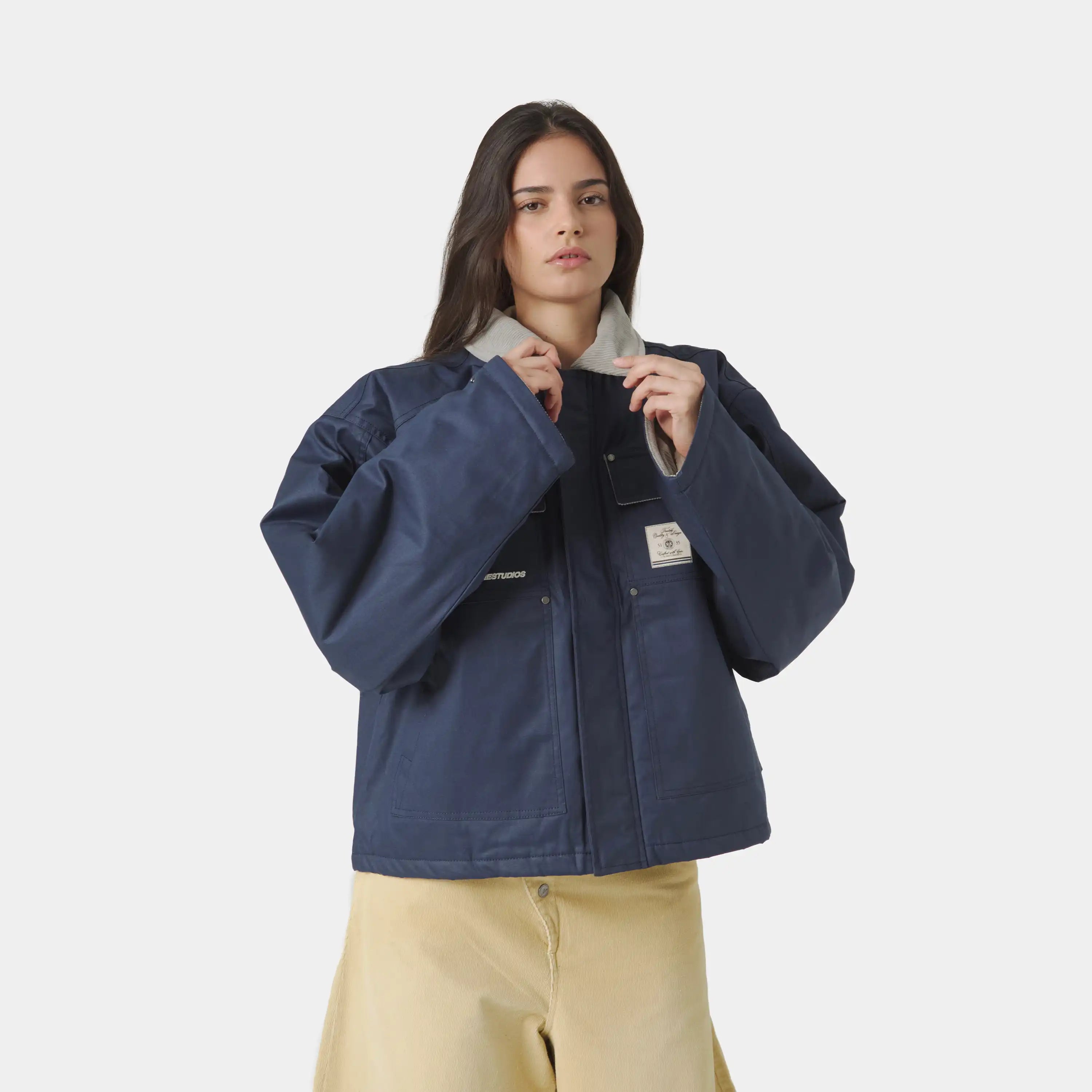 Ethos Navy Boxy Jacket