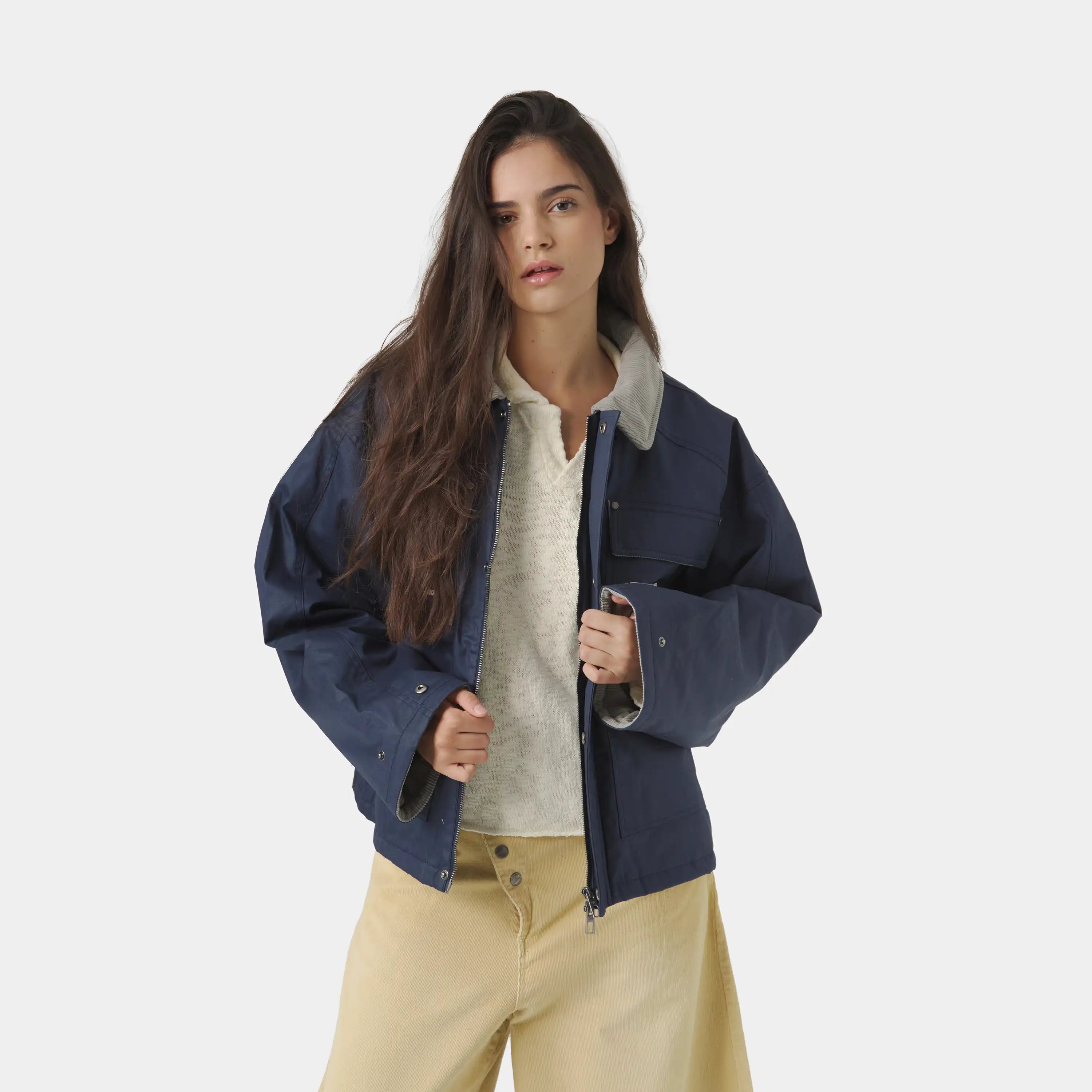 Ethos Navy Boxy Jacket
