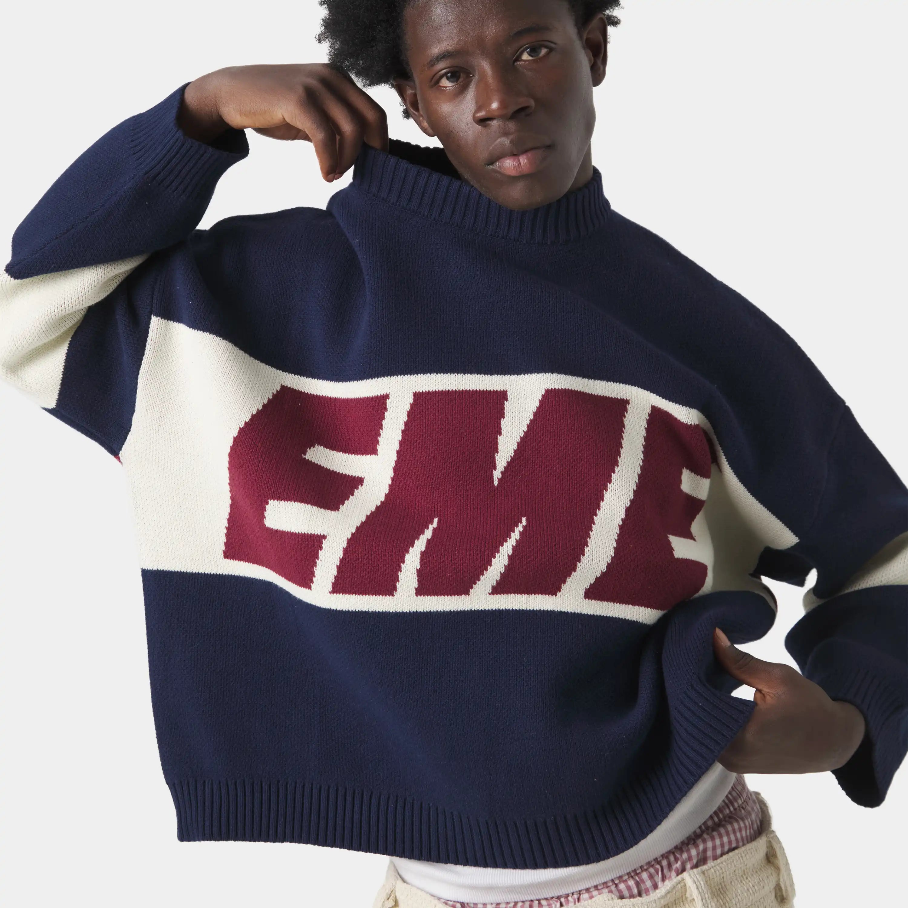 Thrill Navy Master Knit Sweater