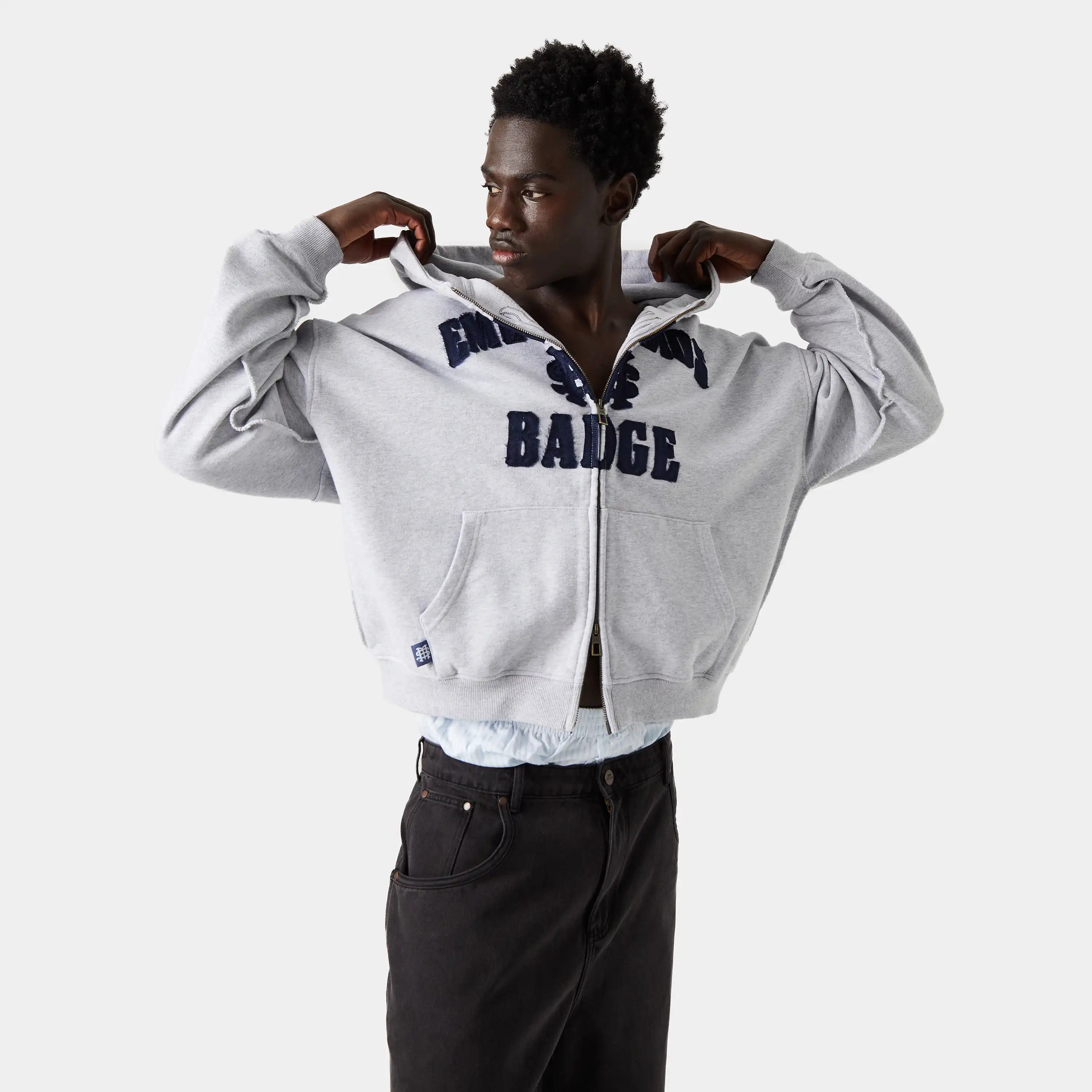 Badge Heather Grey Full Zip