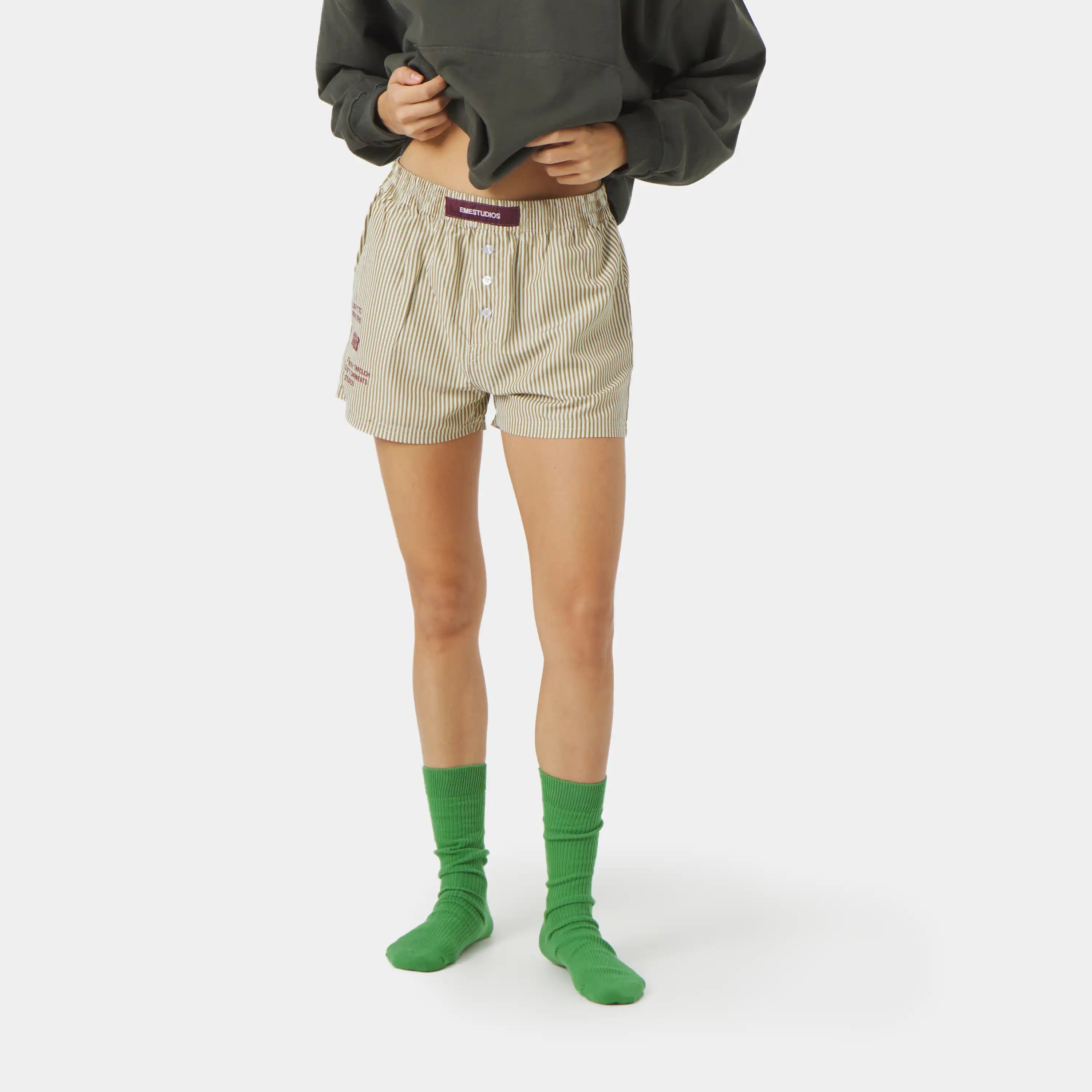 Lucky Striped Boxer Burgundy