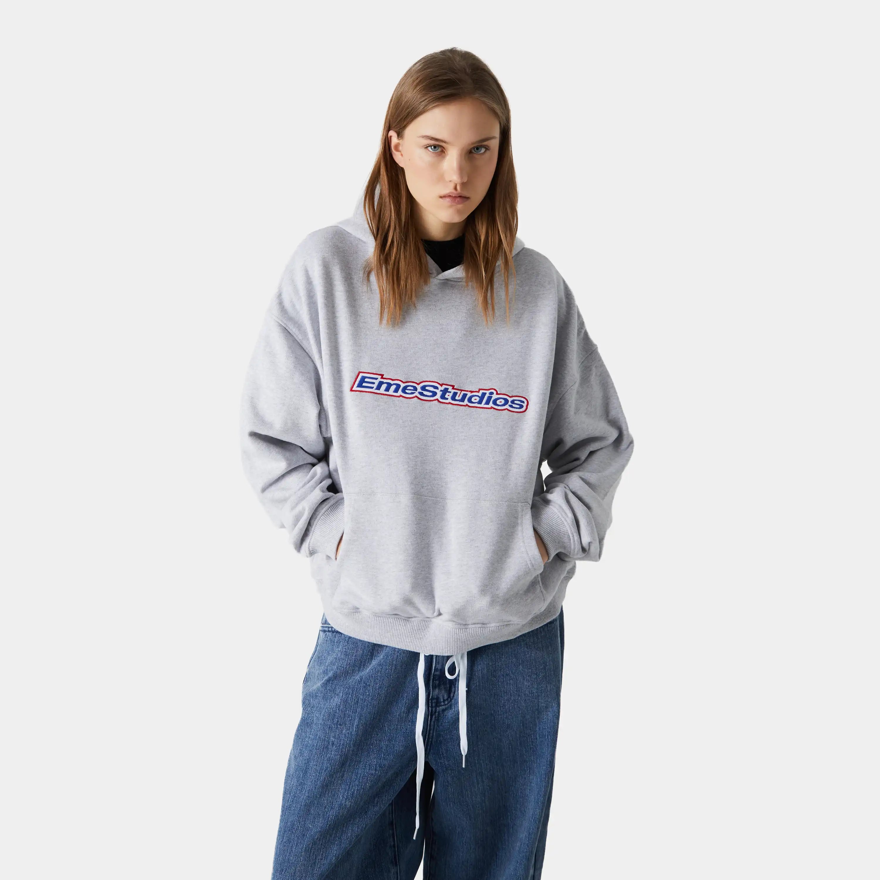 Box Heather Grey Oversized Hoodie