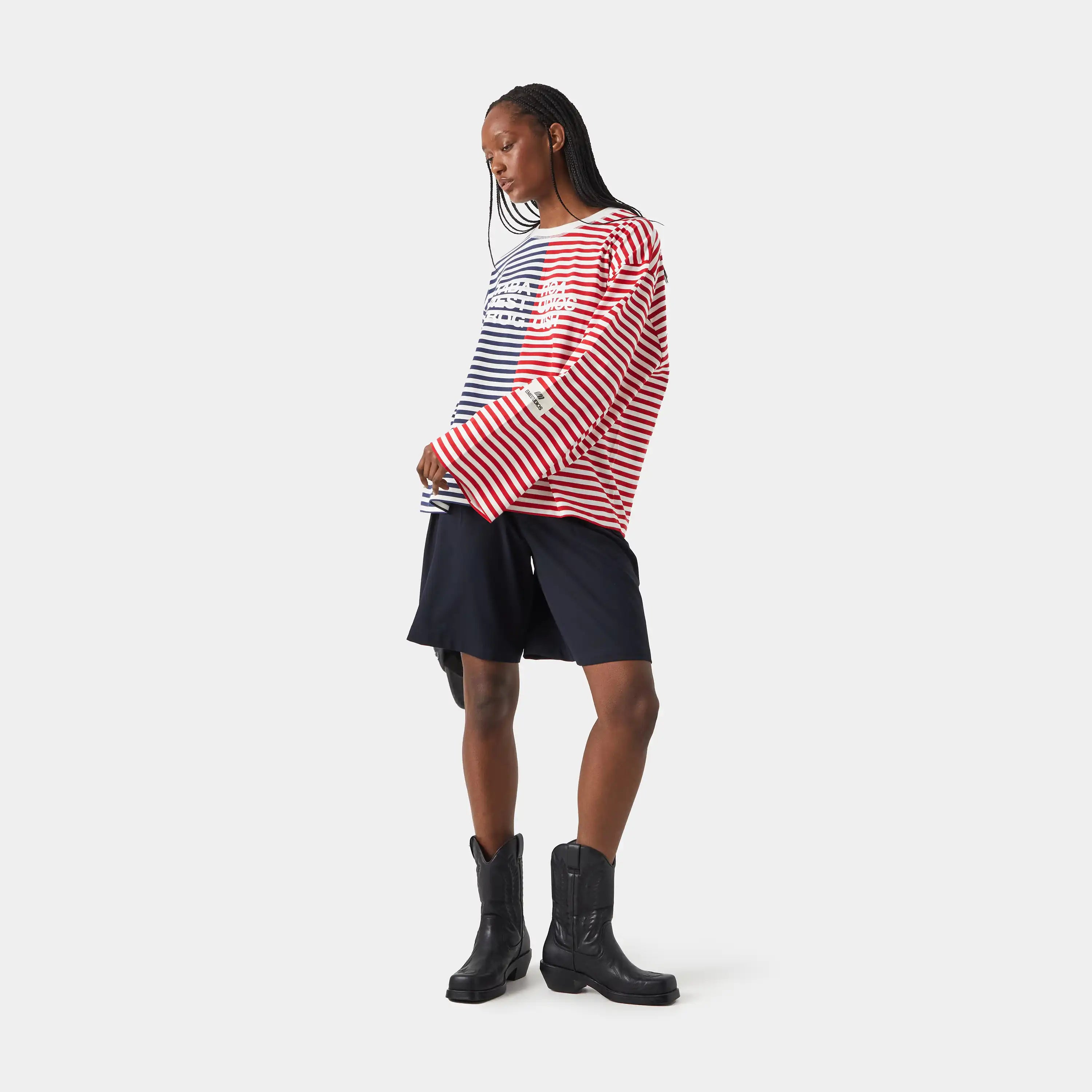 Roguish Navy Striped Long Sleeve