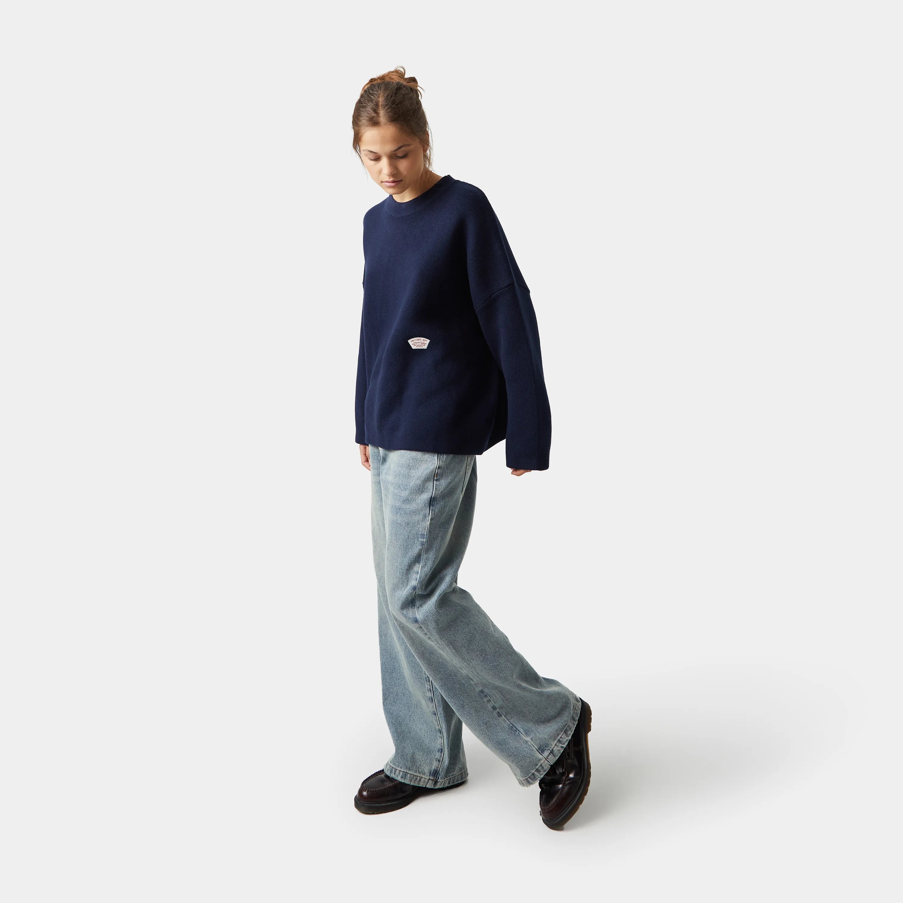 Department Navy Jacquard Oversized Knit
