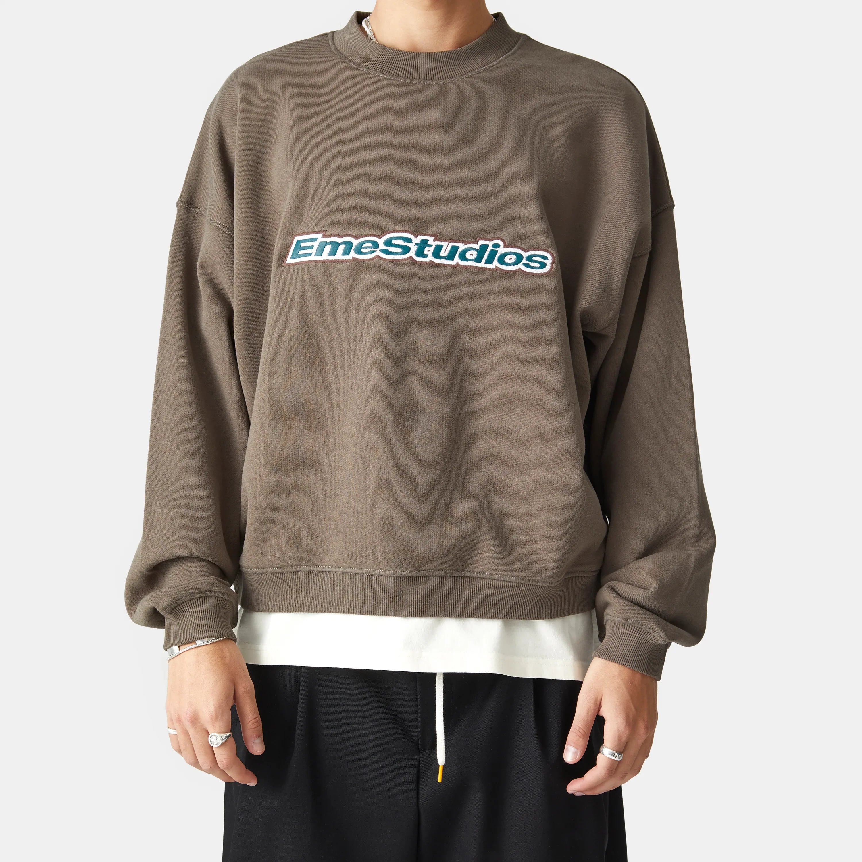 Box Muddy Brown Oversized Crewneck