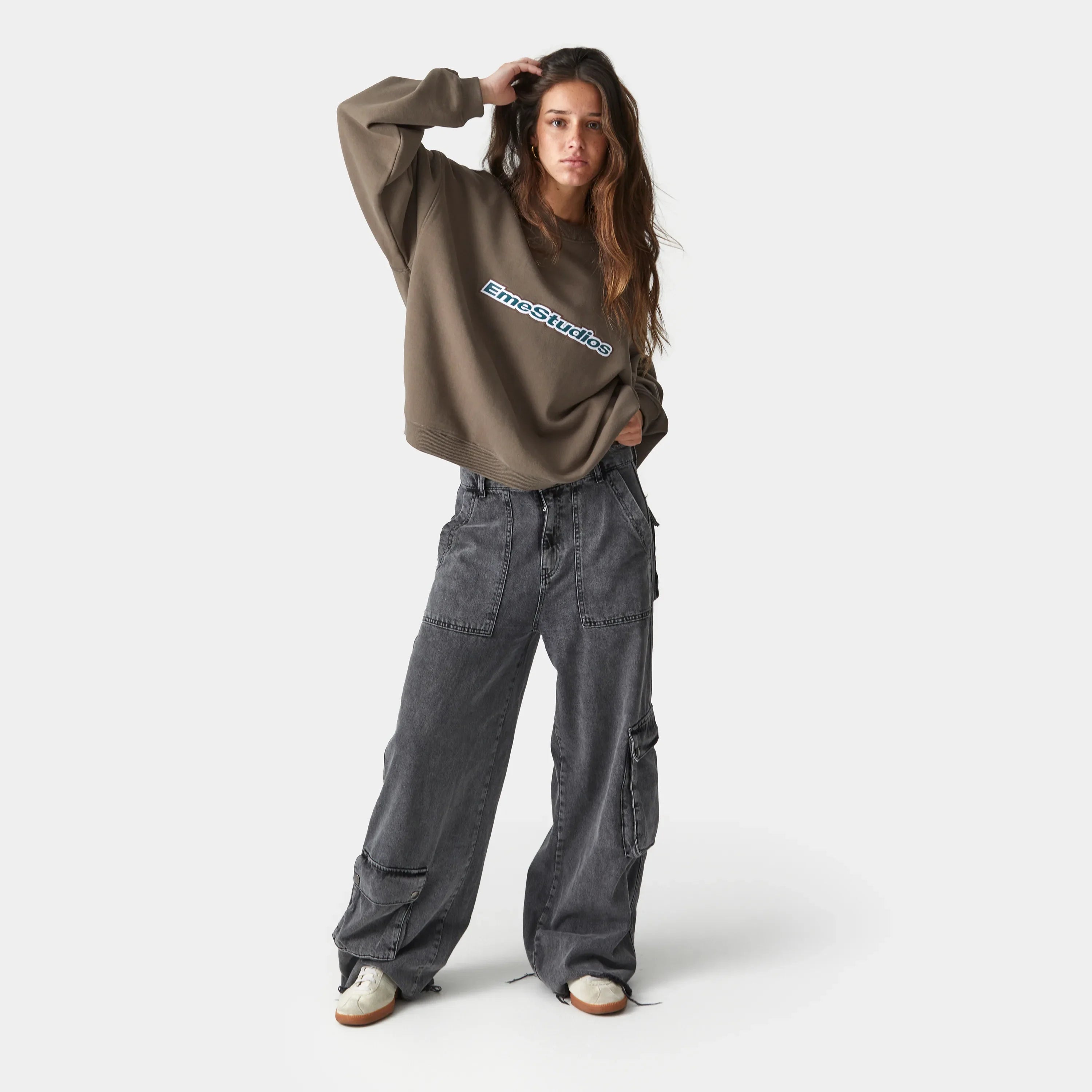 Box Muddy Brown Oversized Crewneck