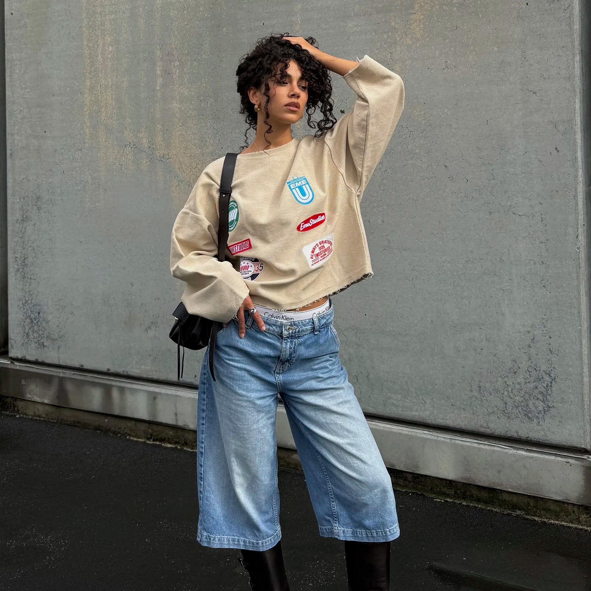 Patches Sand Crewneck