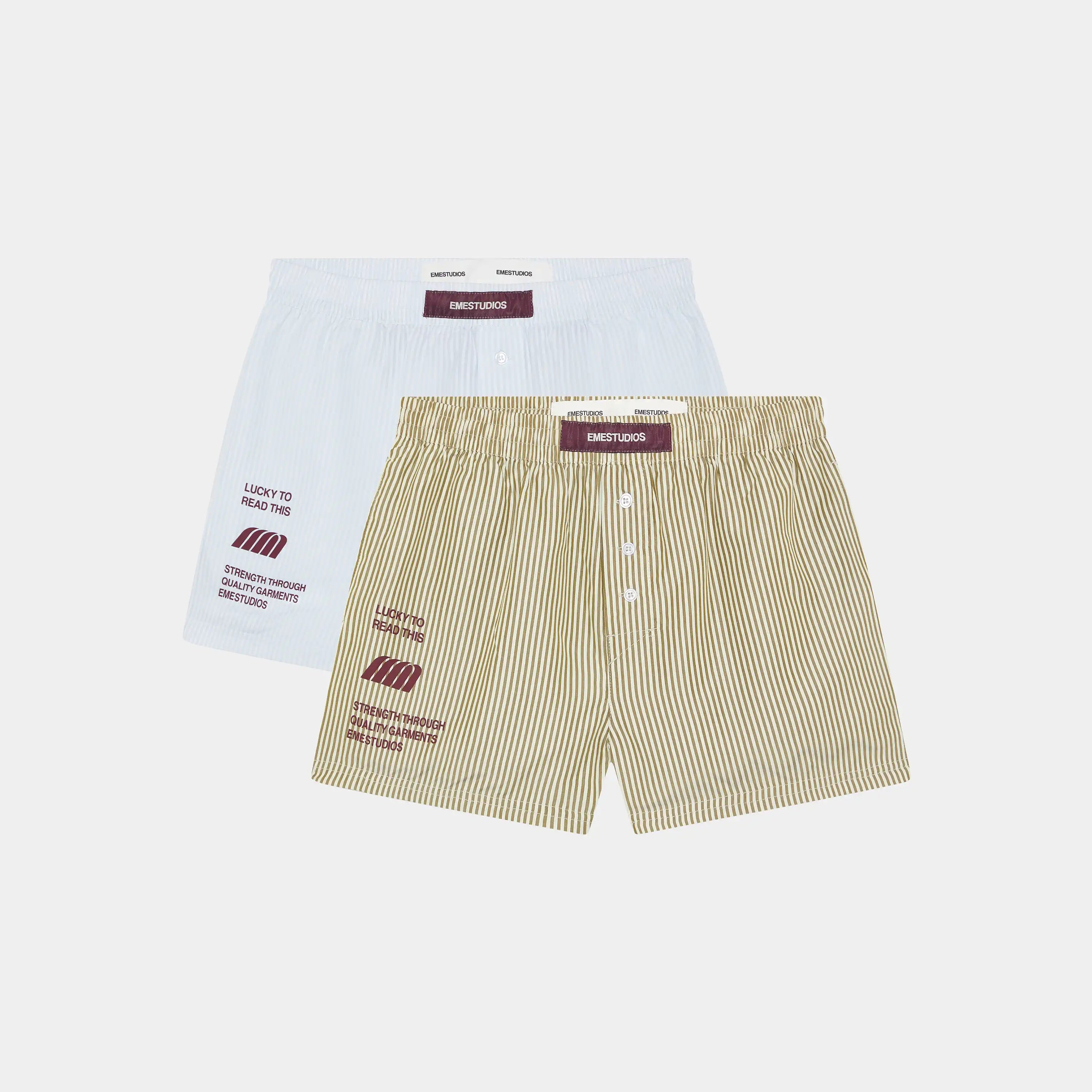 Lucky Striped Boxer Burgundy